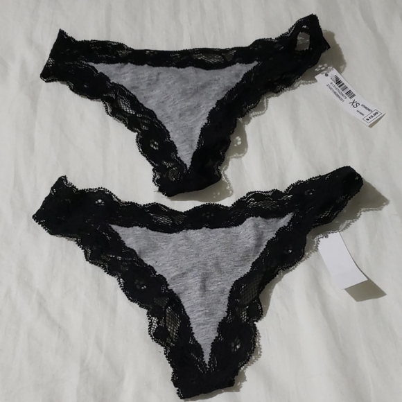 NWT set of two Joe's  Lace trim Thong size XS - Picture 3 of 8